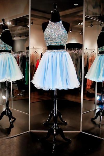 2 Piece Homecoming Dresses, Homecoming Dress, Light Blue Homecoming Dresses, Homecoming Dresses 2016, Short Homecoming Dresses, 8th Grade Prom