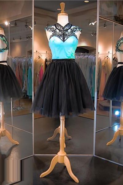 Two Tones Prom Dress,short Prom Dress,black Prom Dress, Blue Prom Dress,sexy Prom Dress, Prom Dress,prom Dress 2016,8th Grade Prom Dress,navy