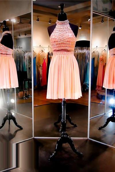 Coral Prom Dress,short Prom Dress,halter Prom Dress, Prom Dress,prom Dress 2016, 8th Grade Prom Dress,pink Prom Dress, Backless Prom Dress, Sexy
