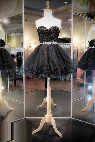 Black Prom Dress,short Prom Dress,lace Prom Dress, Prom Dress,prom Dress 2016, Little Black Dress, Lace Homecoming Dress, 8th Grade Prom