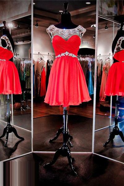 Red Prom Dress,short Prom Dress,junior Prom Dress, Prom Dress,prom Dress 2016,chiffon Prom Dress, Prom Dress Short, Homecoming Dress, 8th Grade