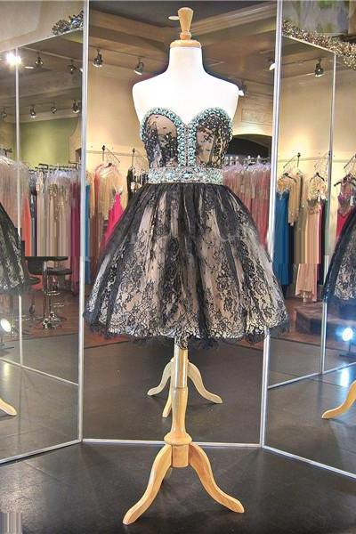 Black Prom Dress,short Prom Dress,junior Prom Dress, Prom Dress,lace Prom Dress,simple Prom Dress, Sexy Prom Dress, Black Homecoming Dress, 8th