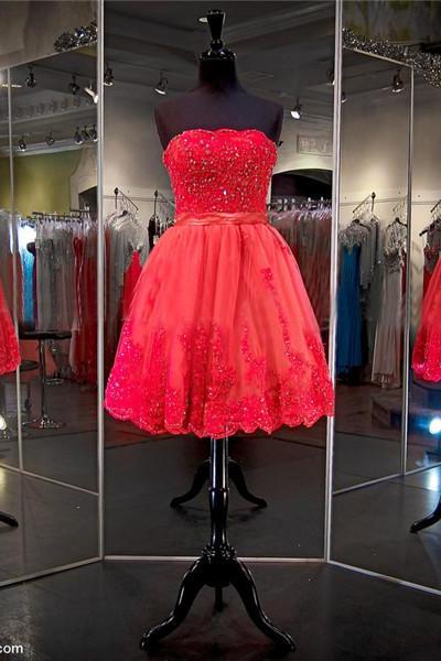 Red Prom Dress,short Prom Dress,junior Prom Dress, Prom Dress,tulle Prom Dress, Sexy Prom Dress, Red Homecoming Dress, 8th Grade Prom