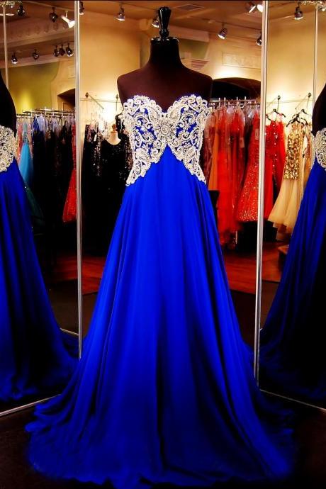 Prom Dress Royal Blue,Prom Gown, Evening Dress RT0004