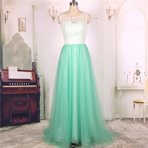 2016 New Cheap A Line Ivory Lace Wine Turquoise Tulle Long Prom Dresses ...