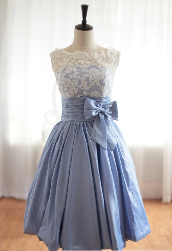 Custom A Line Ball Gown Lavender Taffeta Short Lace Prom Dresses Gowns ...